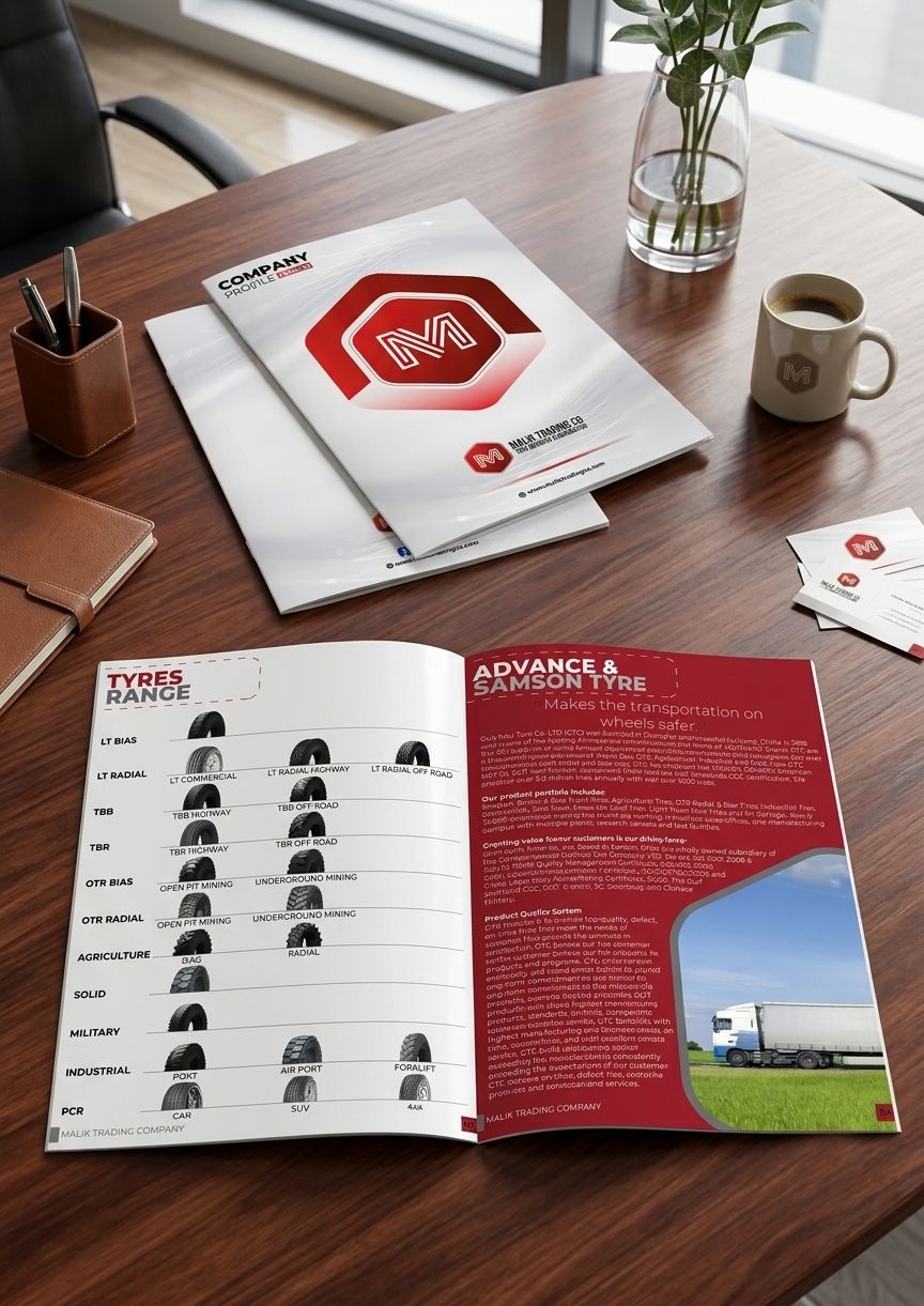 Corporate profile design for Malik Trading Company, Pakistan