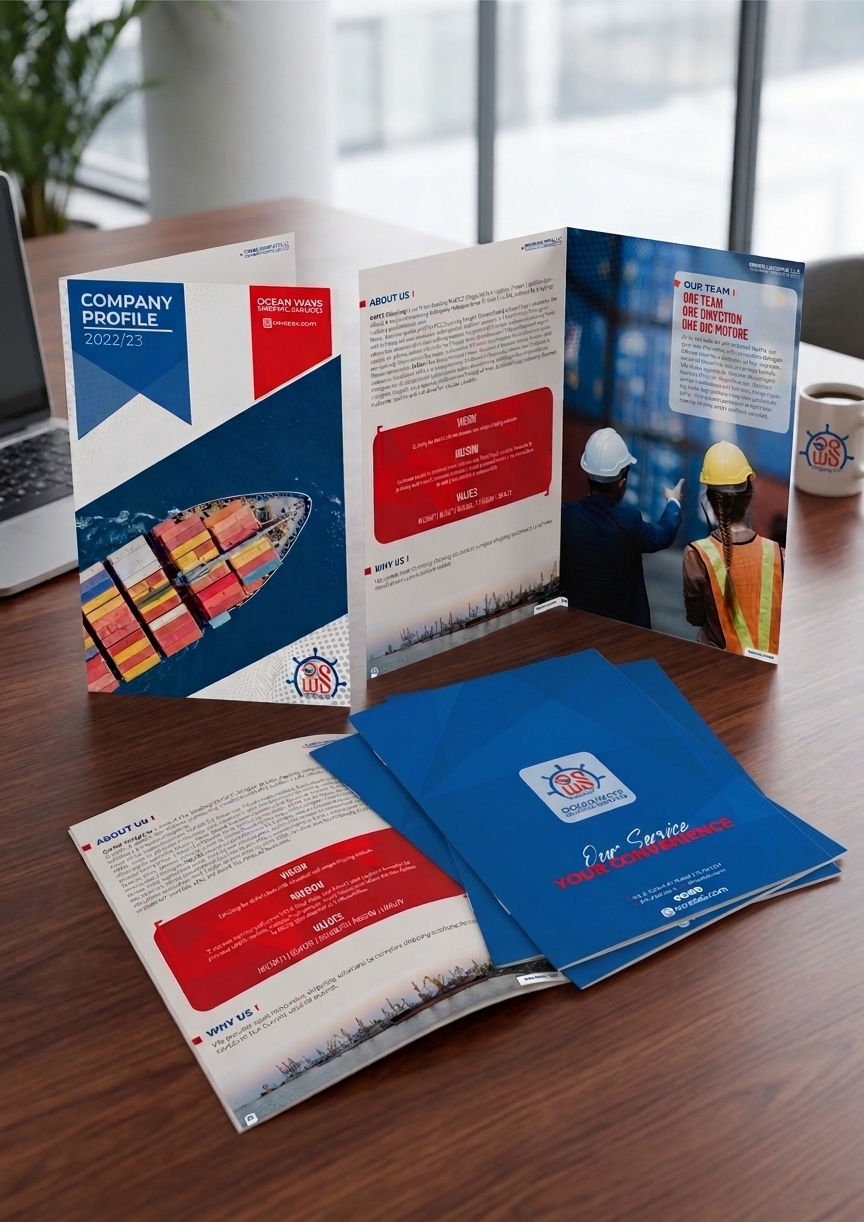 Corporate profile design for OWSS Shipping LLC, UAE